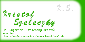 kristof szeleczky business card