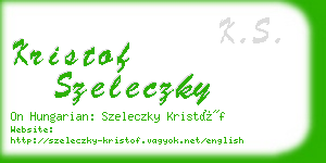 kristof szeleczky business card